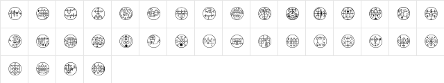 BlackMagick Regular  glyph index