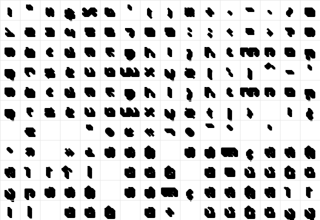 DS Mufdi3DR Regular  glyph index