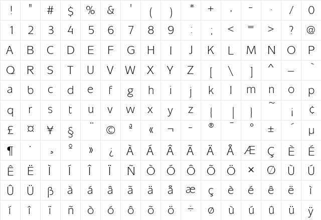 MixageITC Book  glyph index