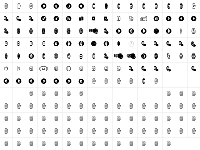 Smartwatch Regular  glyph index