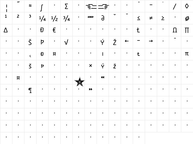 Alega-NormalSmallCapsExpert Regular  glyph index