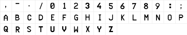 UKDVLA_CA_Font Regular  glyph index