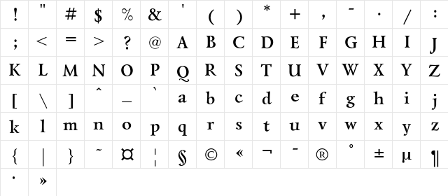 LazurskiExpOdC Bold  glyph index