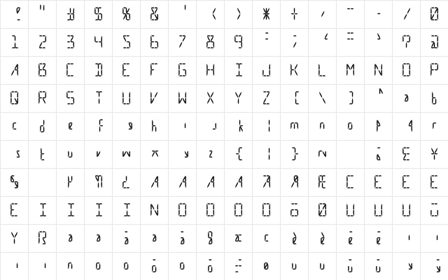 Calculate 16 Grid Regular  glyph index