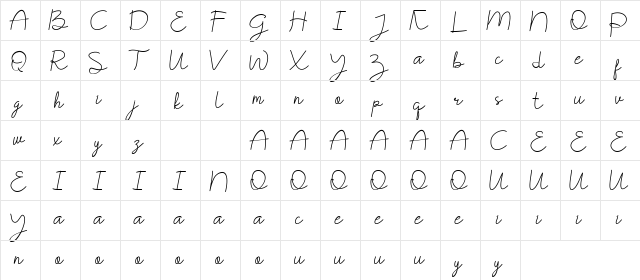 TheBillieMonlly DEMO Regular  glyph index