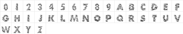 101! Zebra Print Regular  glyph index