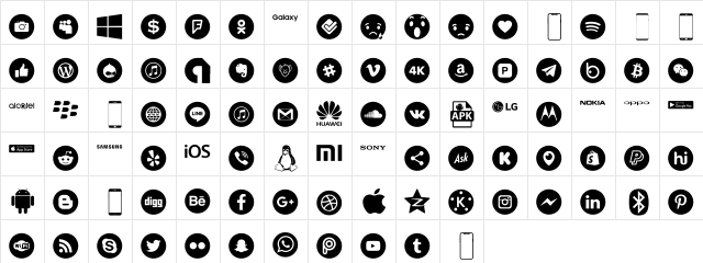 Smartphone Pro Regular  glyph index