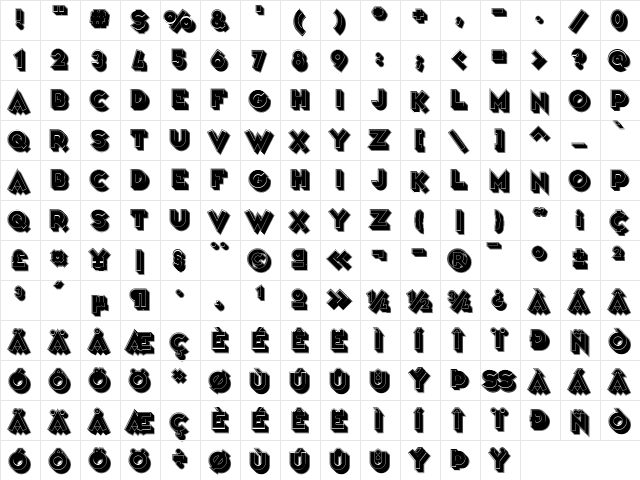 Variet順olies Regular  glyph index