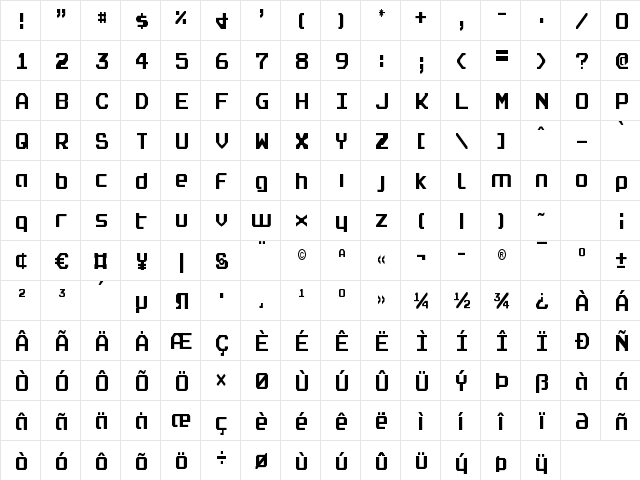 Realpolitik Condensed Condensed  glyph index