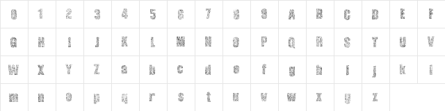 Vinegraphy Regular  glyph index