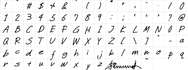 miwaza smart girl Regular  glyph index