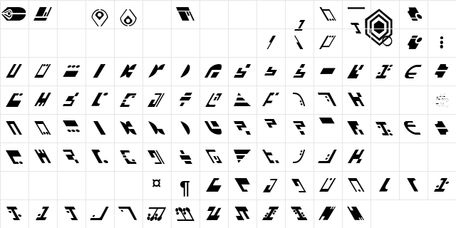 ST Ferengi R Regular  glyph index