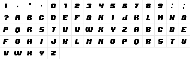 Login Italic  glyph index