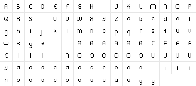 WARINGTONS DEMO Regular  glyph index