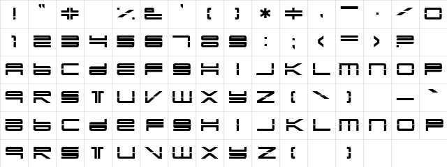 Split Regular  glyph index