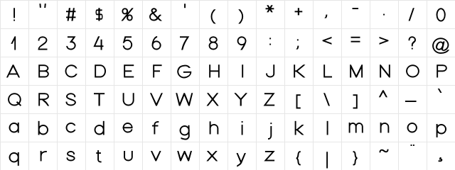 Nordica Plus NordicaClassicLtExt  glyph index
