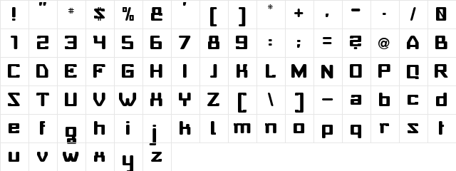Baby Universe Regular  glyph index