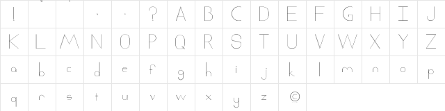 Xack Regular  glyph index