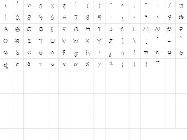CK Toddler Regular  glyph index