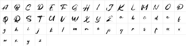 Balges FREE Regular  glyph index