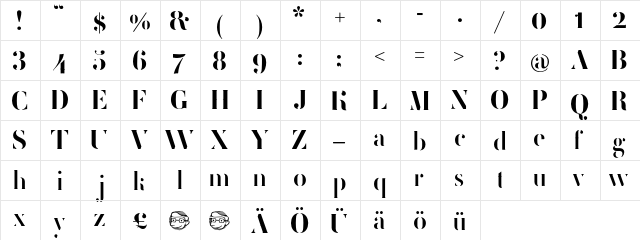 FEMORALIS Regular  glyph index