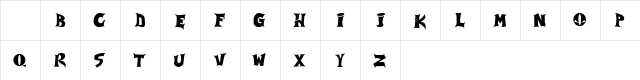 Spawned Shareware Regular  glyph index