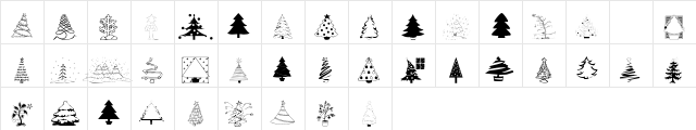 101! HollYDaY TreeZ Regular  glyph index