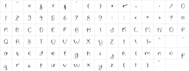 LOT Rosebud Regular  glyph index