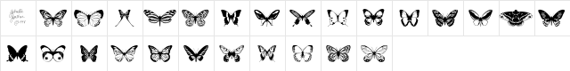 butterflips Regular  glyph index