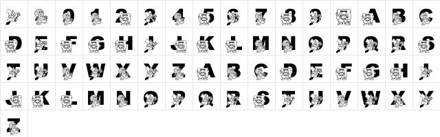 LMS Costume Party Regular  glyph index