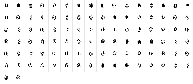 Mas dAsil NegativeC Regular  glyph index