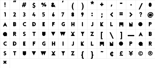 Tourmaline Deconstructed  glyph index