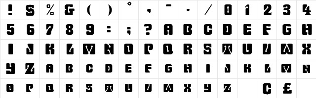 WavyOrnamental Regular  glyph index