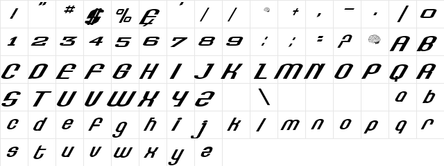 precision Regular  glyph index
