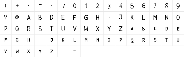 PSYCHOPAT Regular  glyph index