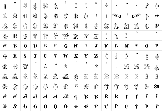 Maverick's Luck KQs Regular  glyph index