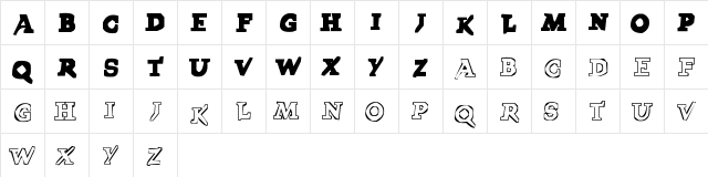 New Regular  glyph index