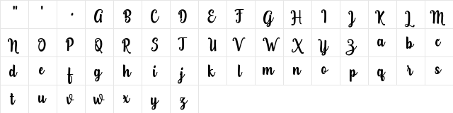 Teiqulato Free Regular  glyph index