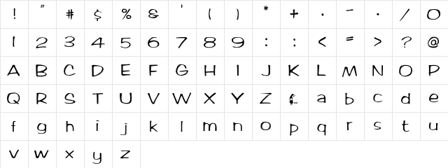 Ticard Regular  glyph index
