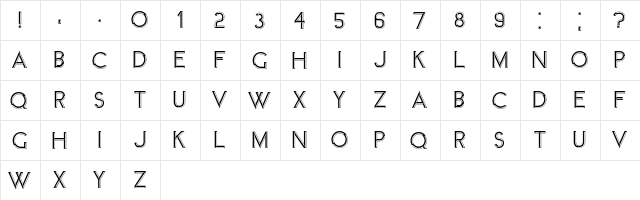 Member Regular  glyph index