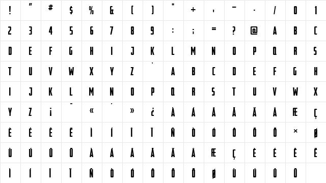Out Of My League Regular  glyph index