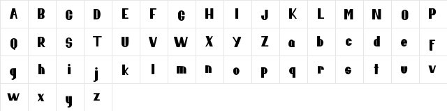 Bagela FREE Regular  glyph index