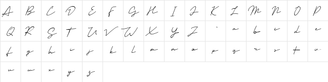 Mansions Regular  glyph index