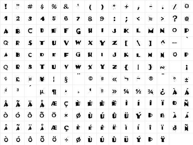 Fajita ICG Mild Regular  glyph index