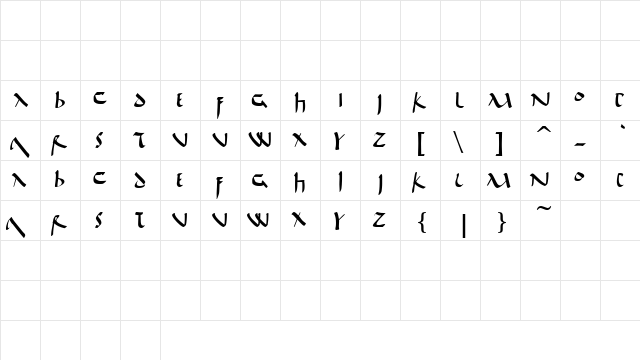 De Bellis Regular  glyph index