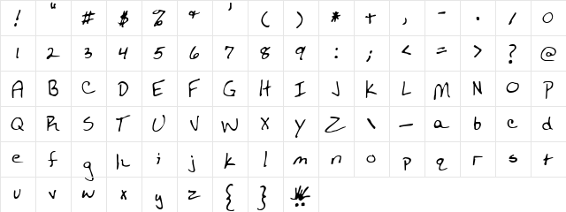 Schaun Hand  glyph index