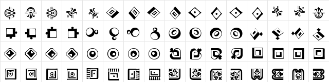Caravan LH Regular  glyph index
