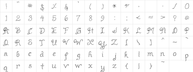 LOT Pioneer Regular  glyph index