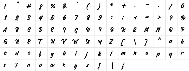 North Roksy Demo Regular  glyph index
