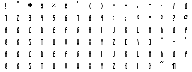 3x7 High Regular  glyph index
